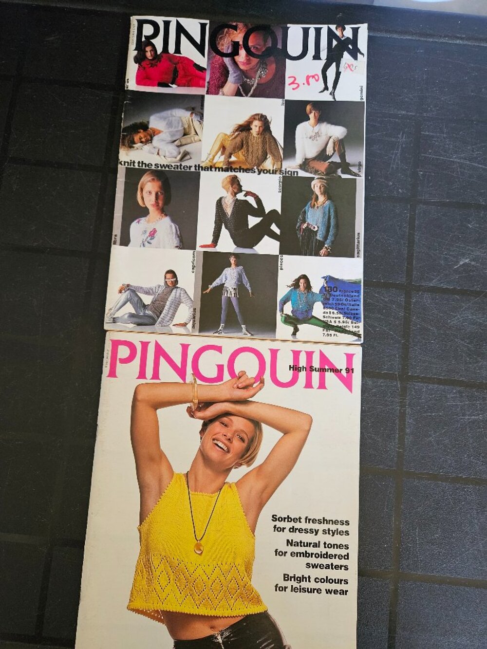 Bundle of 2 Vintage Pingouin Knitting Magazines